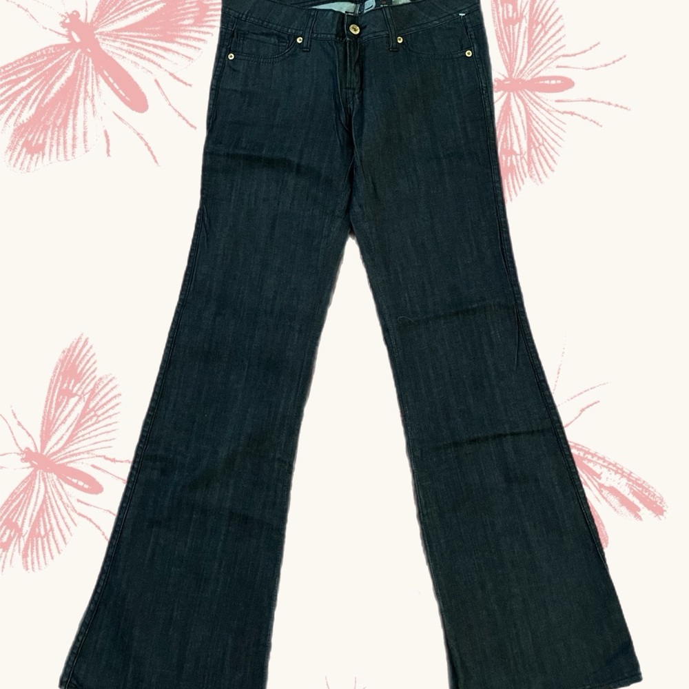 Dahlia Low Rise Stretch Black Wide Leg Jeans Buffalo David Bitton